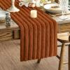 Artoid Mode Red Soft Plush Faux Fur Jacquard Table Runner, Holiday Seasonal Kitchen Dining Table Decoration for Home Party Decor 13×72 Inch(Caramel)