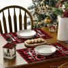 Artoid Mode Christmas Believe Buffalo Check Plaid Placemat for Dining Table, 12 x 18 Inch Winter Holiday Rustic Washable Table Mat Set of 4(Red/Black)