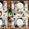 Artoid Mode Ghost Halloween Placemats Set of 4, 12×18 Inch I Hope You Brought Boos Table Mats for Party Kitchen Dining Decoration(Black/Beige)