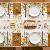 Artoid Mode Daisy Lavender Floral Leaves Spring Placemats Set of 4,12×18 Inch Seasonal Spring Table Mats for Party Kitchen Dining Decoration(Beige)