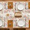 Artoid Mode Flowers Bird Butterfly Spring Round Placemats Set of 4, 14 Inch Summer Round Table Mats for Dining Decoration(Beige)