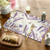 Artoid Mode Lavender Floral Flowers Spring Round Placemats Set of 4, 14 Inch Seasonal Table Mats for Party Kitchen Dining Decoration(Lavender)