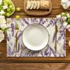 Artoid Mode Lavender Floral Flowers Spring Round Placemats Set of 4, 14 Inch Seasonal Table Mats for Party Kitchen Dining Decoration(Lavender)