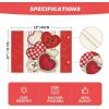 Artoid Mode Red Heart-Shaped Buttons Valentine Placemats Set of 4, 12×18 Inch Anniversary Wedding Table Mats for Party Kitchen Dining Decoration(Red)