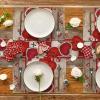Artoid Mode Red Heart-Shaped Buttons Valentine Placemats Set of 4, 12×18 Inch Anniversary Wedding Table Mats for Party Kitchen Dining Decoration(Wood)