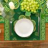 Artoid Mode Stripes Shamrock Lucky St. Patrick’s Day Round Placemats Set of 4,14 Inch Seasonal Holiday Farmhouse Table Mats for Party Kitchen Dining Decoration(Green)