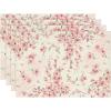 Artoid Mode Floral Cherry Blossoms Branches Spring Placemats Set of 4, 12×18 Inch Seasonal Summer Table Mats for Party Kitchen Dining Decoration(Pink)