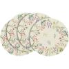 Artoid Mode Flowers Floral Spring Round Placemats Set of 4, 14 Inch Summer Holiday Round Table Mats for Dining Decoration(Beige)