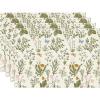 Artoid Mode Wildflowers Floral Spring Placemats Set of 4, 12×18 Inch Seasonal Summer Butterfly Table Mats for Party Kitchen Dining Decoration
