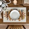 Artoid Mode Turkey Harvest Thanksgiving Placemats Set of 4, 12×18 Inch Seasonal Table Mats for Party Kitchen Dining Decoration