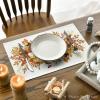 Artoid Mode Turkey Harvest Thanksgiving Placemats Set of 4, 12×18 Inch Seasonal Table Mats for Party Kitchen Dining Decoration