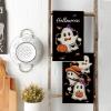 Artoid Mode Beige Beads Pumpkin Ghost Halloween Kitchen Towels Dish Towels, 18×26 Inch Farmhouse Bats Spider Decoration Hand Towels Set of 2(Black)