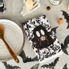 Artoid Mode Black Ghost Pumpkin Halloween Kitchen Towels Dish Towels, 18×26 Inch Farmhouse Flower Decoration Hand Towels Set of 2