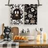 Artoid Mode Black Ghost Pumpkin Halloween Kitchen Towels Dish Towels, 18×26 Inch Farmhouse Flower Decoration Hand Towels Set of 2