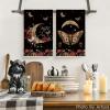 Artoid Mode Black Moon Butterfly Floral Halloween Kitchen Towels Dish Towels, 18×26 Inch Farmhouse Spooky Decoration Hand Towels Set of 2