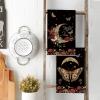 Artoid Mode Black Moon Butterfly Floral Halloween Kitchen Towels Dish Towels, 18×26 Inch Farmhouse Spooky Decoration Hand Towels Set of 2