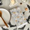 Artoid Mode Grey Pumpkin Ghost Halloween Kitchen Towels Dish Towels, 18×26 Inch Farmhouse Bats Spooky Decoration Hand Towels Set of 2
