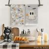 Artoid Mode Grey Pumpkin Ghost Halloween Kitchen Towels Dish Towels, 18×26 Inch Farmhouse Bats Spooky Decoration Hand Towels Set of 2