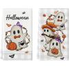 Artoid Mode Beige Beads Pumpkin Ghost Halloween Kitchen Towels Dish Towels, 18×26 Inch Farmhouse Bats Spider Decoration Hand Towels Set of 2(Beige)