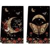 Artoid Mode Black Moon Butterfly Floral Halloween Kitchen Towels Dish Towels, 18×26 Inch Farmhouse Spooky Decoration Hand Towels Set of 2