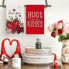 Artoid Mode Leaves Flower Vase Love Heart Valentine’s Kitchen Towels Dish Towels, 18×26 Inch Wedding Farmhouse Decoration Hand Towels Set of 4