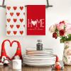 Artoid Mode Red Heart Love Valentine’s Kitchen Towels Dish Towels, 18×26 Inch Farmhouse Anniversary Wedding Decoration Hand Towels Set of 4(Red)