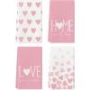 Artoid Mode Red Heart Love Valentine’s Kitchen Towels Dish Towels, 18×26 Inch Farmhouse Anniversary Wedding Decoration Hand Towels Set of 4(Pink)