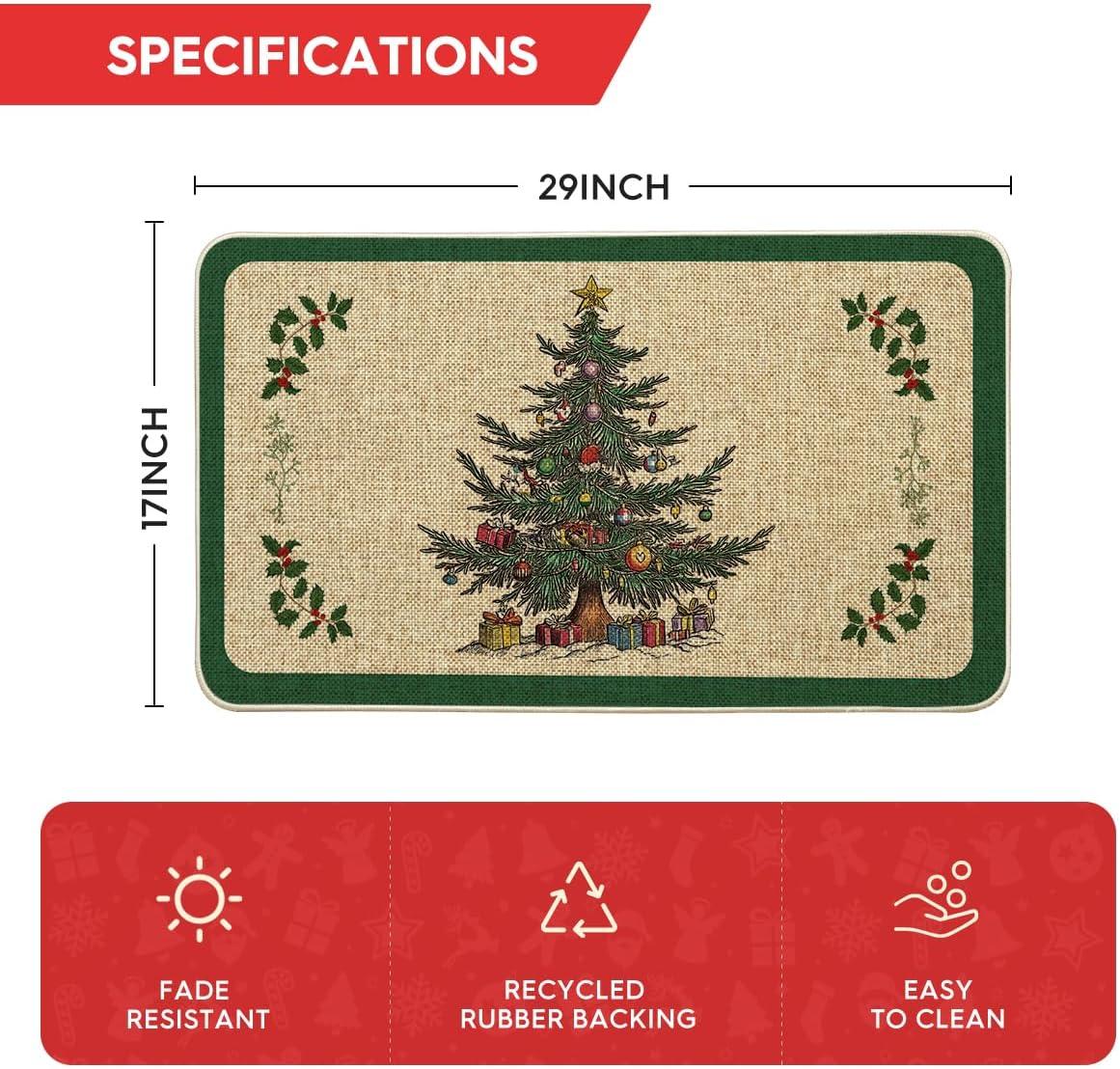 imageArtoid Mode Ornament Gift Xmas Tree Christmas Doormat Winter LowProfile Switch Rug Home Decor Door Mat Floor Mat for Outdoor Indoor 17x29 Inch