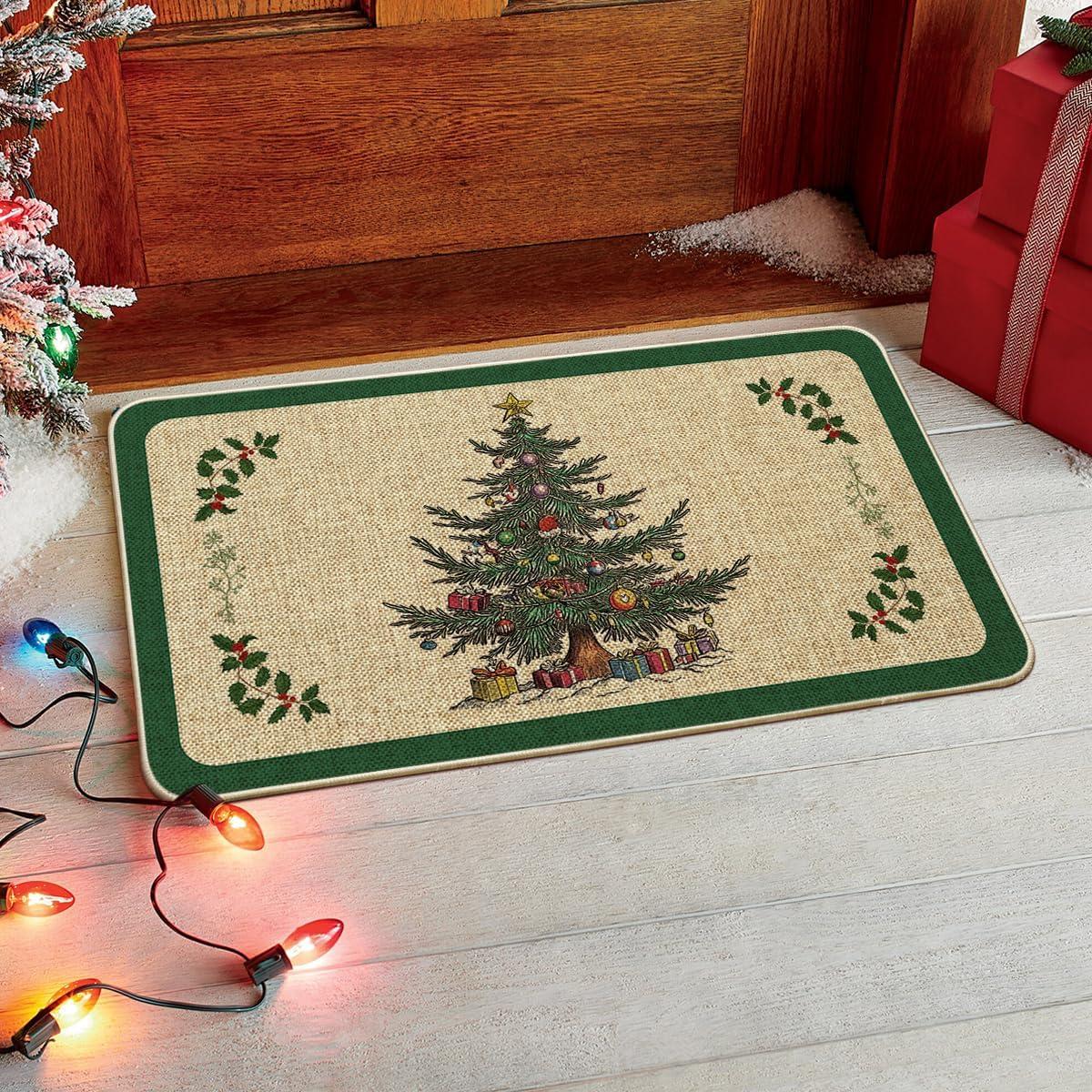 imageArtoid Mode Ornament Gift Xmas Tree Christmas Doormat Winter LowProfile Switch Rug Home Decor Door Mat Floor Mat for Outdoor Indoor 17x29 Inch