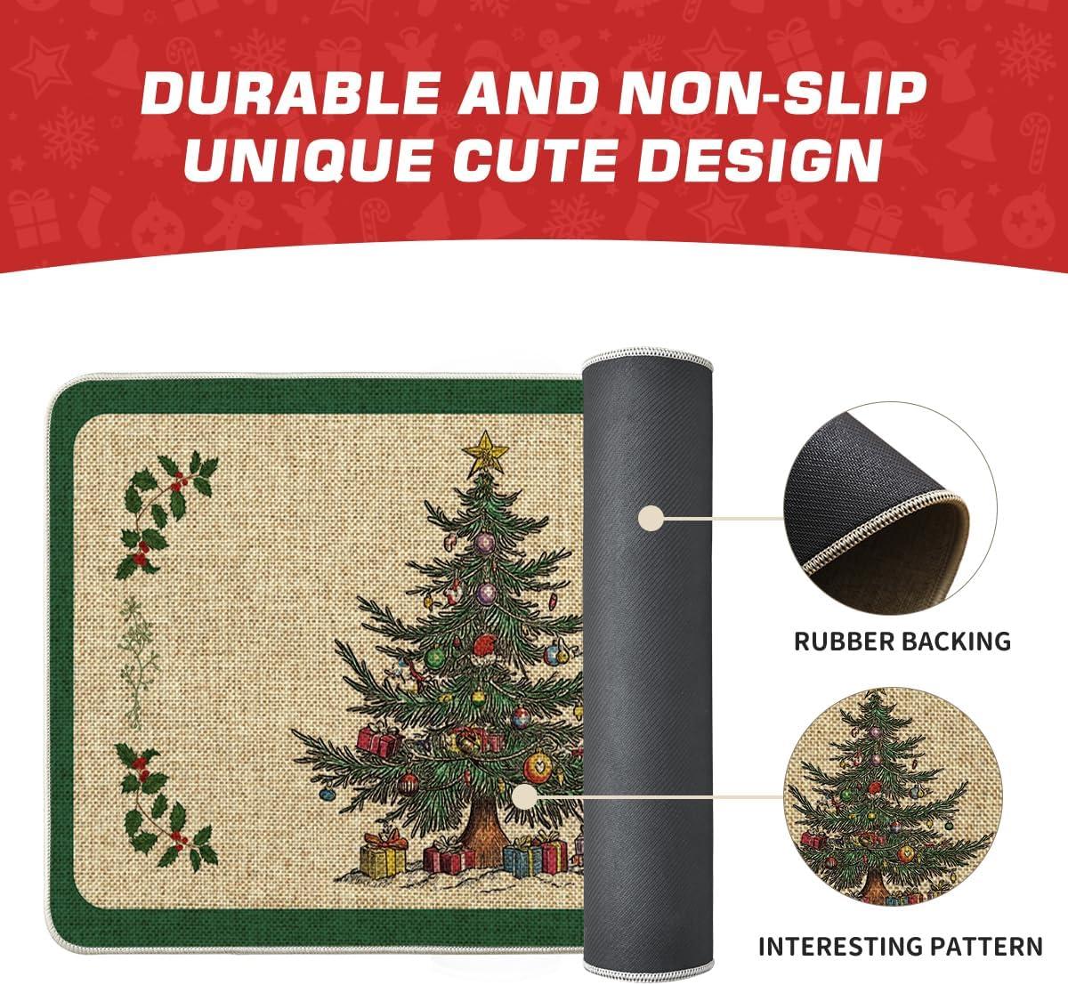 imageArtoid Mode Ornament Gift Xmas Tree Christmas Doormat Winter LowProfile Switch Rug Home Decor Door Mat Floor Mat for Outdoor Indoor 17x29 Inch