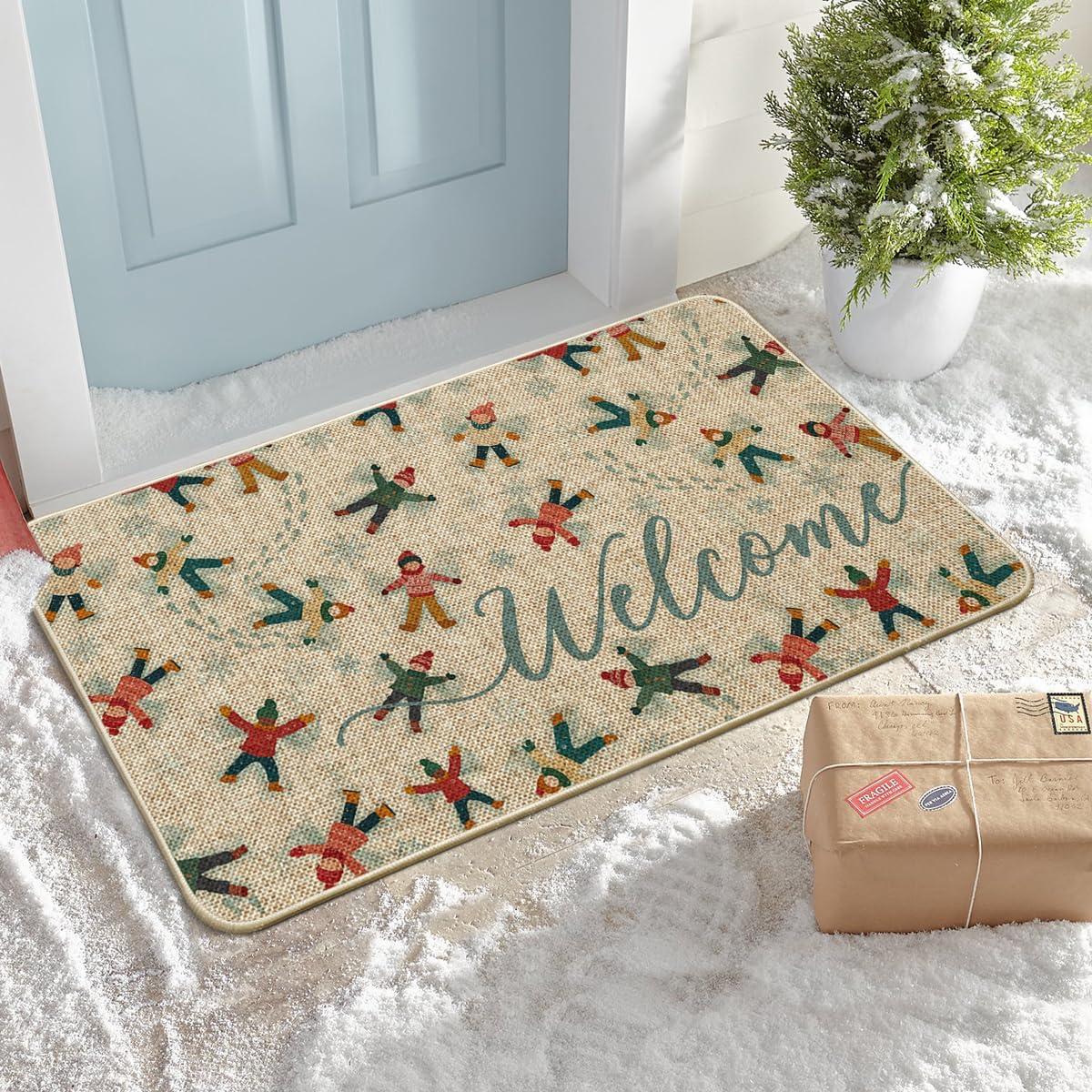 imageArtoid Mode Winter Fun Snow Welcome Winter Doormat Christmas LowProfile Switch Rug Home Decor Door Mat Floor Mat for Outdoor Indoor 17x29 Inch