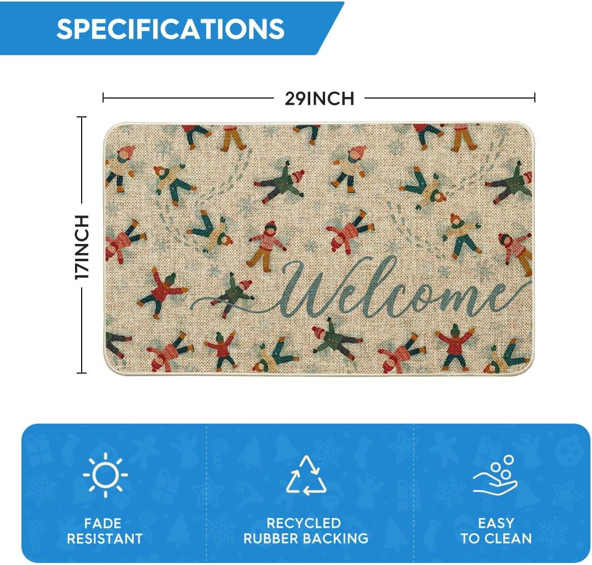 imageArtoid Mode Winter Fun Snow Welcome Winter Doormat Christmas LowProfile Switch Rug Home Decor Door Mat Floor Mat for Outdoor Indoor 17x29 Inch