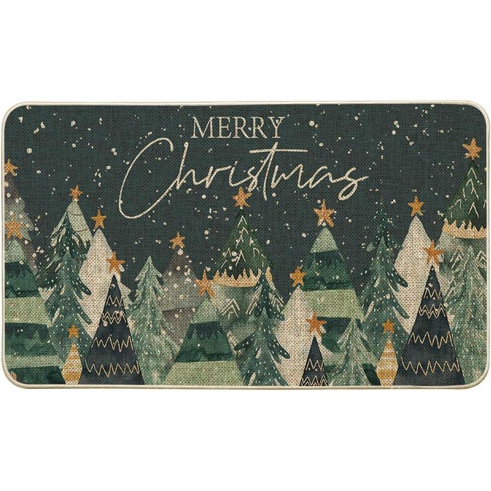 imageArtoid Mode Snowflakes Xmas Tree Merry Christmas Doormat Winter LowProfile Switch Rug Home Decor Door Mat Floor Mat for Outdoor Indoor 17x29 Inch