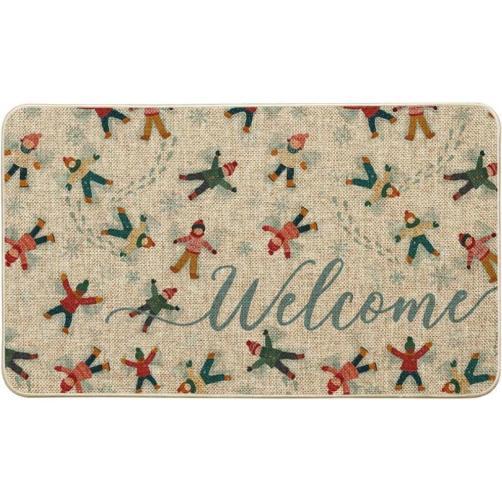 imageArtoid Mode Winter Fun Snow Welcome Winter Doormat Christmas LowProfile Switch Rug Home Decor Door Mat Floor Mat for Outdoor Indoor 17x29 Inch