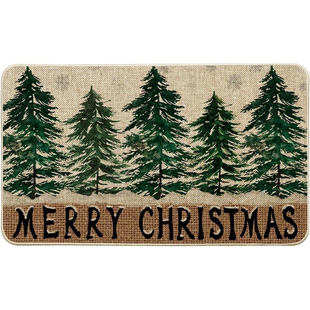imageArtoid Mode Xmas Tree Merry Christmas Doormat Winter Home Decor LowProfile Switch Rug Door Mat Floor Mat for Indoor Outdoor 17x29 Inch
