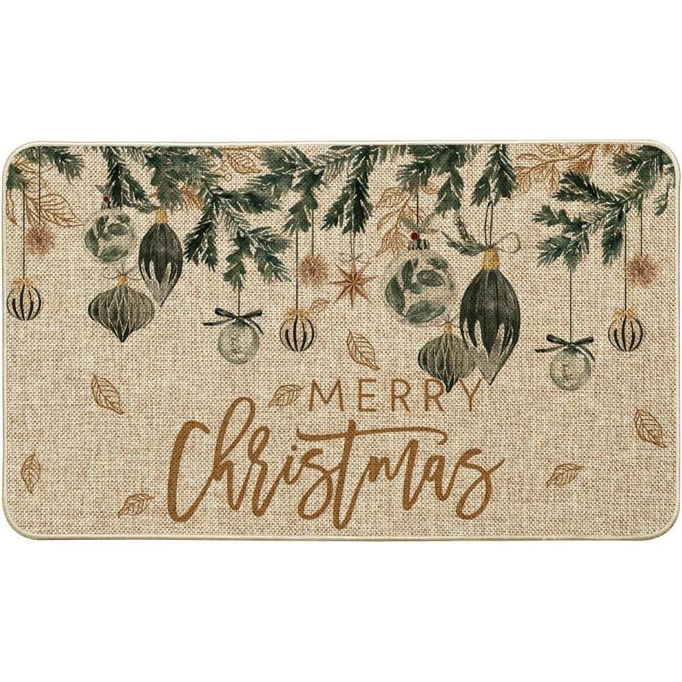 imageArtoid Mode Xmas Tree Ornament Merry Christmas Doormat Winter LowProfile Switch Rug Home Decor Door Mat Floor Mat for Outdoor Indoor 17x29 Inch
