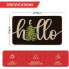 Artoid Mode Black Hello Xmas Tree Christmas Doormat, Winter Low-Profile Switch Rug Home Decor Door Mat Floor Mat for Outdoor Indoor 17×29 Inch(Black)