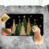Artoid Mode Black Snowflakes Xmas Trees Christmas Doormat, Winter Low-Profile Switch Rug Home Decor Door Mat Floor Mat for Outdoor Indoor 17×29 Inch(Black)