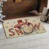 Artoid Mode Candy Cane Snowman Winter Doormat, Christmas Low-Profile Switch Rug Home Decor Door Mat Floor Mat for Outdoor Indoor 17×29 Inch(Red)
