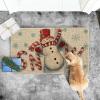 Artoid Mode Candy Cane Snowman Winter Doormat, Christmas Low-Profile Switch Rug Home Decor Door Mat Floor Mat for Outdoor Indoor 17×29 Inch(Red)