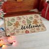 Artoid Mode Candy Gingerbread Man Welcome Christmas Doormat, Winter Low-Profile Switch Rug Home Decor Door Mat Floor Mat for Outdoor Indoor 17×29 Inch