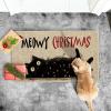 Artoid Mode Cat Lights Meowy Christmas Doormat, Winter Low-Profile Switch Rug Home Decor Door Mat Floor Mat for Outdoor Indoor 17×29 Inch