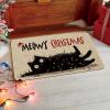 Artoid Mode Cat Lights Meowy Christmas Doormat, Winter Low-Profile Switch Rug Home Decor Door Mat Floor Mat for Outdoor Indoor 17×29 Inch