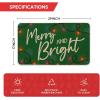 Artoid Mode Colorful String Lights Merry and Bright Christmas Doormat, Winter Low-Profile Switch Rug Home Decor Door Mat Floor Mat for Outdoor Indoor 17×29 Inch(Green)