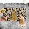 Artoid Mode Golden Xmas Tree Christmas Doormat, Winter Low-Profile Switch Rug Home Decor Door Mat Floor Mat for Outdoor Indoor 17×29 Inch