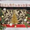 Artoid Mode Golden Xmas Tree Christmas Doormat, Winter Low-Profile Switch Rug Home Decor Door Mat Floor Mat for Outdoor Indoor 17×29 Inch