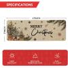 Artoid Mode Holly Merry Christmas Doormat, Winter Xmas Ornament Home Decor Low-Profile Switch Rug Door Mat Floor Mat for Indoor Outdoor 17×29 Inch(Beige)