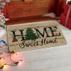 Artoid Mode Home Sweet Home Xmas Tree Christmas Doormat, Winter Low-Profile Switch Rug Home Decor Door Mat Floor Mat for Outdoor Indoor 17×29 Inch
