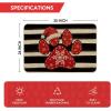 Artoid Mode Paw Print Hat Christmas Doormat, Winter Xmas Home Decor Low-Profile Switch Rug Door Mat Floor Mat for Indoor Outdoor 17×29 Inch(Beige)
