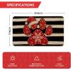 Artoid Mode Paw Print Hat Christmas Doormat, Winter Xmas Home Decor Low-Profile Switch Rug Door Mat Floor Mat for Indoor Outdoor 17×29 Inch(Red)